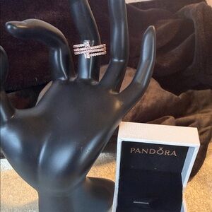 Pandora Triple Spiral Ring 14K RGP  Clear Zirconia 56 (7.5)